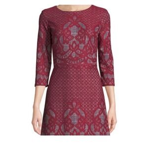 Gabby Skye Plus Size 20W Red Bonded Lace Dress‎ 3/4 Sleeve NWT